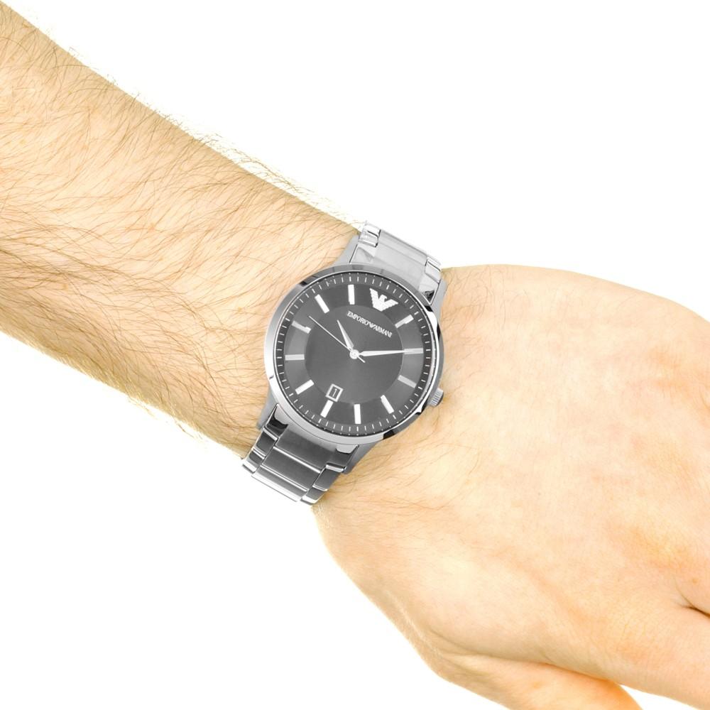 Emporio Armani Sportivo AR2457 stainless steel watch worn on wrist