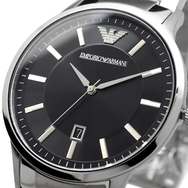 Emporio Armani Sportivo AR2457 black dial detail with white indices and eagle logo