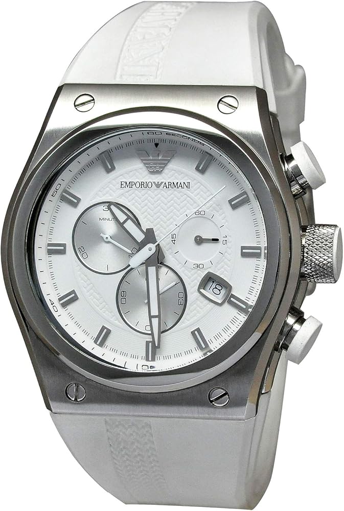 Emporio Armani Sportivo Analog Quartz White Dial White Rubber Strap Men Watch - AR6103