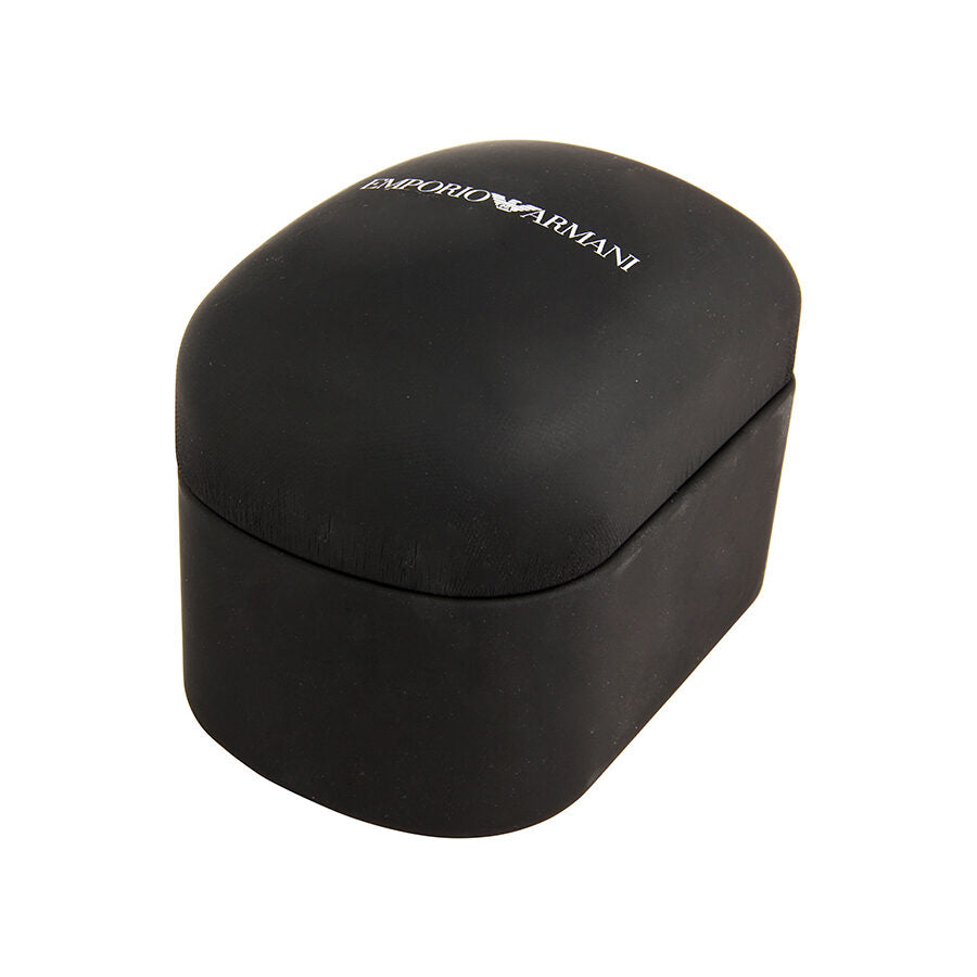 Emporio Armani black watch box with embossed logo