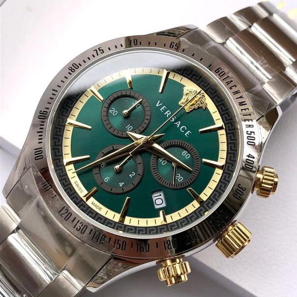 Versace Classic Chronograph Green Dial Men's Watch VEV700721 - Watches of New Zealand #2