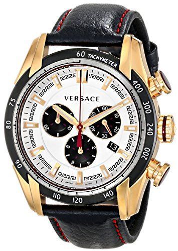 Versace V-Ray Leather Strap Men's Watch VDB040014 - Watches of New Zealand #2