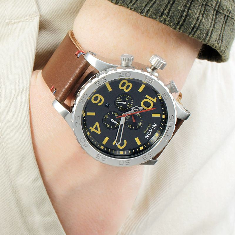 Nixon 51-30 Chrono Black Dial Brown Leather Men's Watch Men's Watch A124-019 - Watches of New Zealand #4