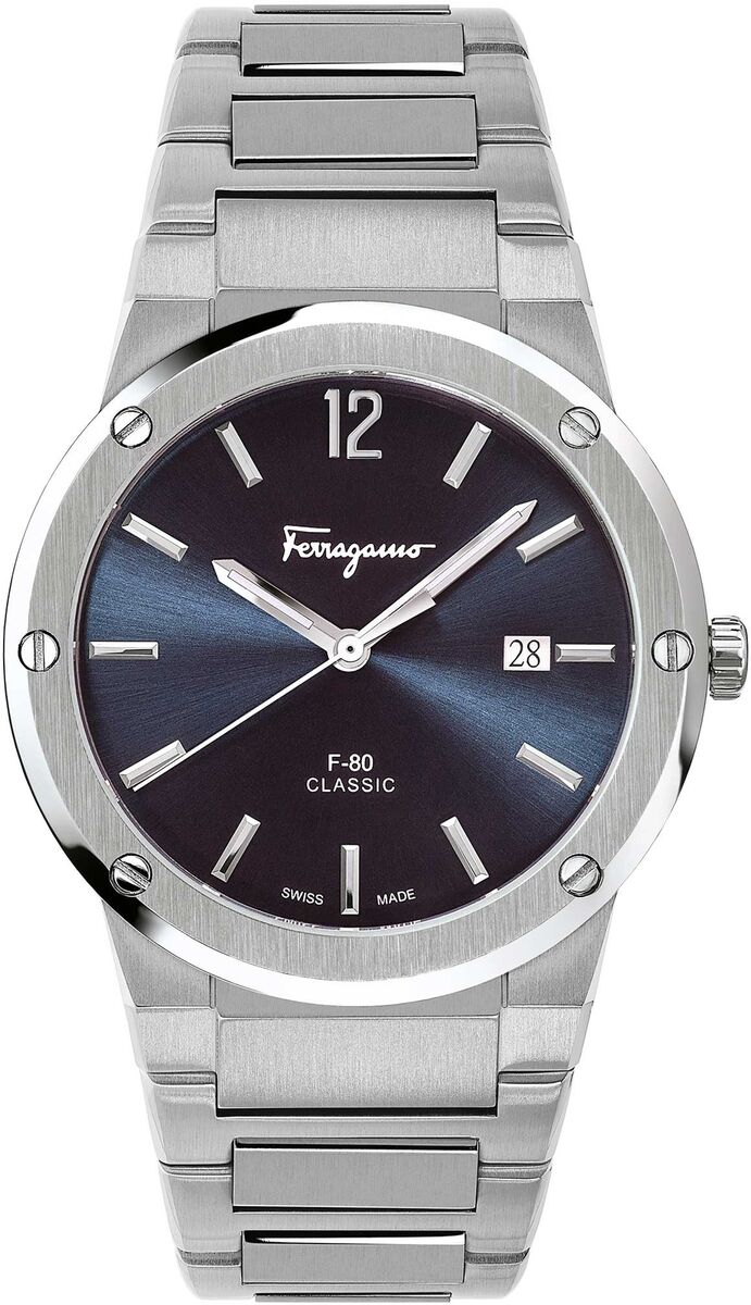 Ferragamo F-80 Classic Quartz Blue Dial Men's Watch -  SFDT01320