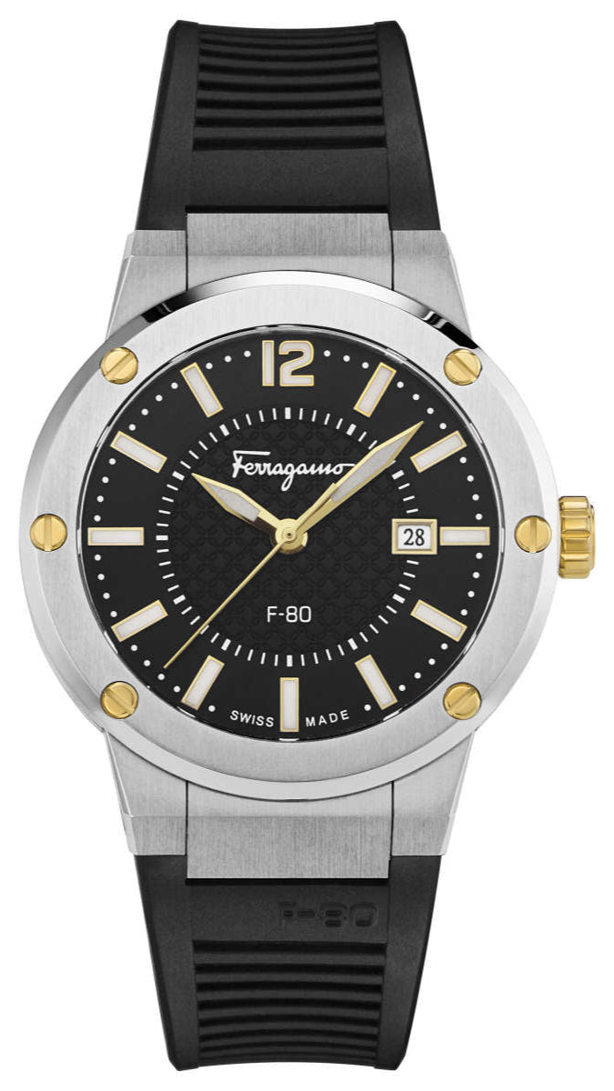 Ferragamo F-80 Quartz Black Dial Men's Watch SFHY00120