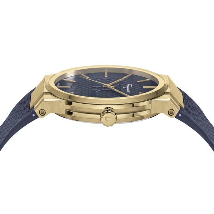 Ferragamo SFHP00220 watch shown from side view displaying case profile and strap