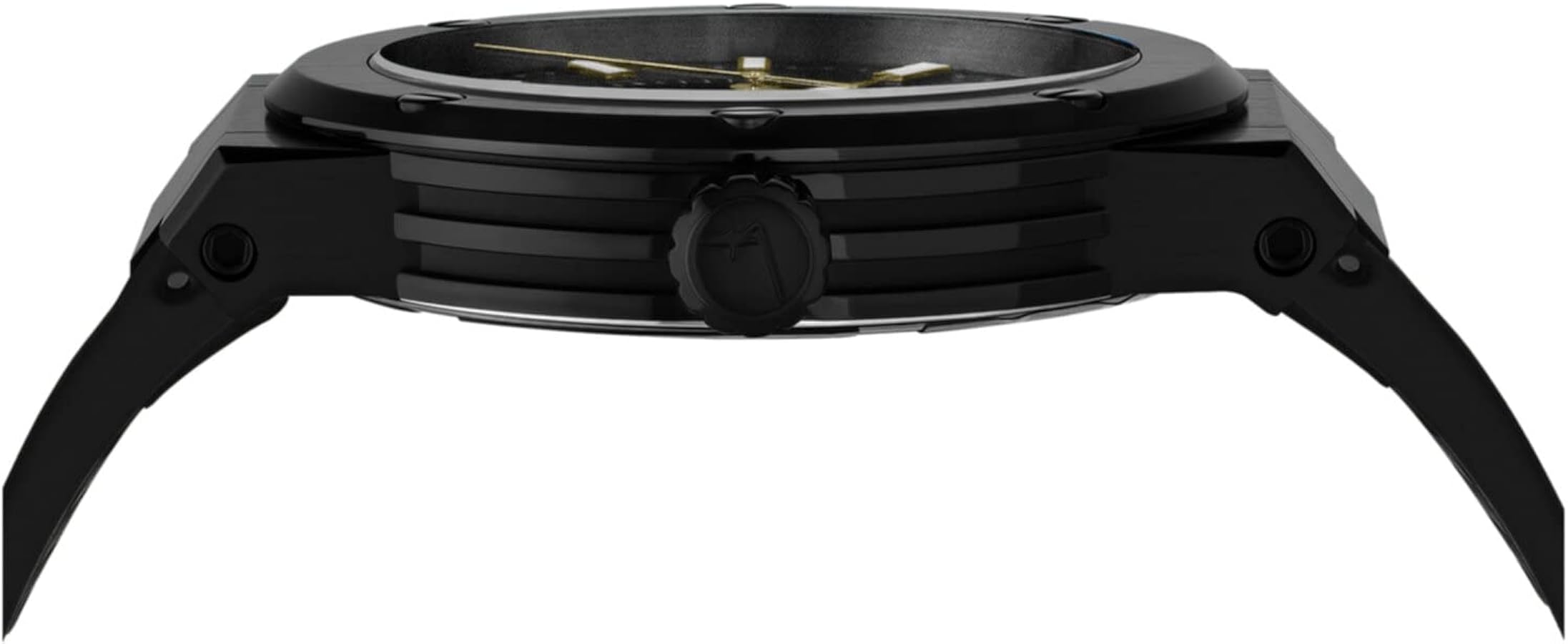 Ferragamo Swiss Made Quartz Black Silicone Strap Black Dial 44mm Men's Watch - SFHY01622