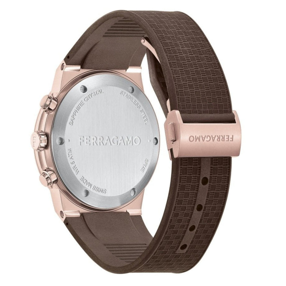 Ferragamo Sapphire Chr Quartz Chronograph 41mm Brown Men's Watch - SFME01023