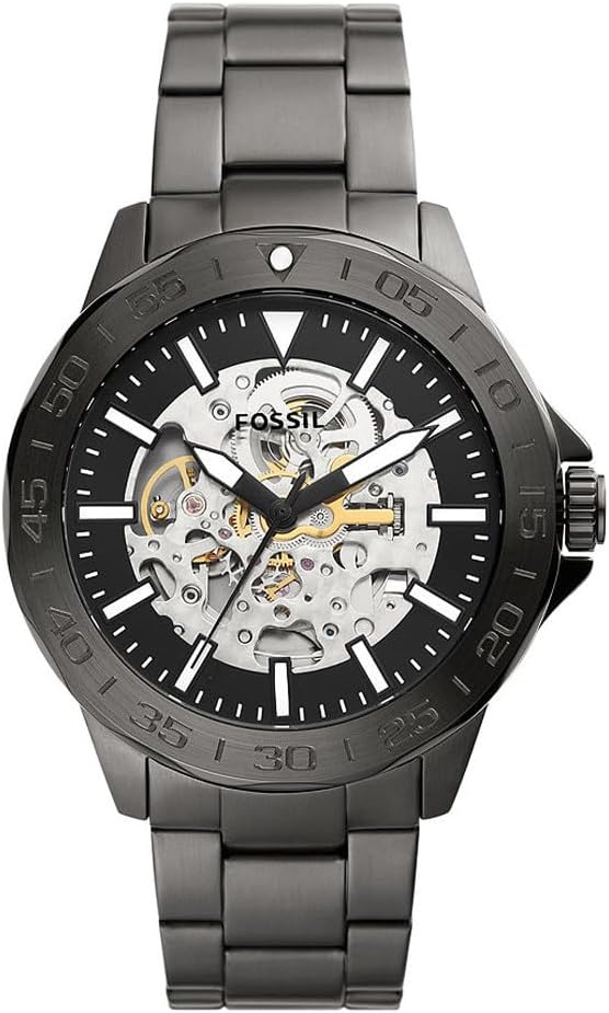Fossil Bannon Automatic, Smoke-Tone Stainless Steel Men's Watch - BQ2678
