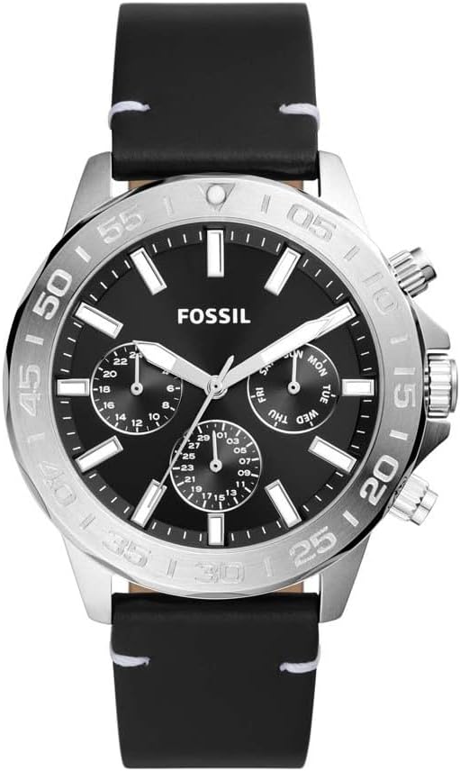 Fossil Bannon Multifunction Black Leather Watch - BQ2708