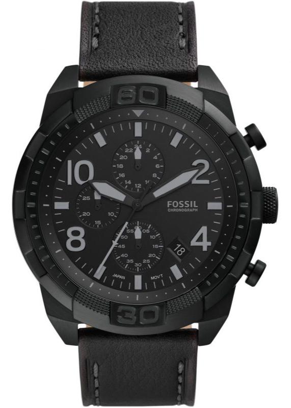 Fossil Bronson Chronograph Black Eco Leather Men's Watch - FS5874