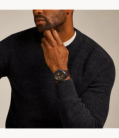 Fossil Bronson Automatic Brown LiteHide™ Leather Men's Watch - ME3219