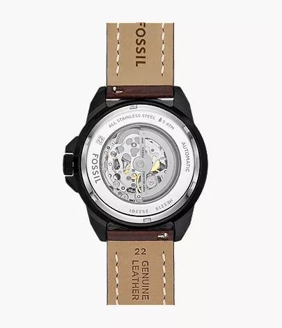 Fossil Bronson Automatic Brown LiteHide™ Leather Men's Watch - ME3219
