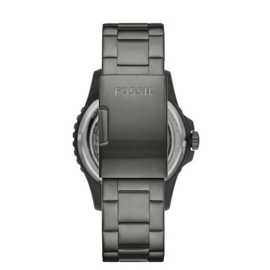 Fossil Bronson ME3255 smoke stainless steel three-link bracelet and clasp