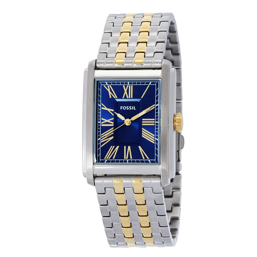 Fossil Carraway Quartz Blue Dial Two-Tone Men's Watch FS6010