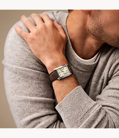 Fossil Carraway Three-Hand Brown Leather Men's Watch - FS6012