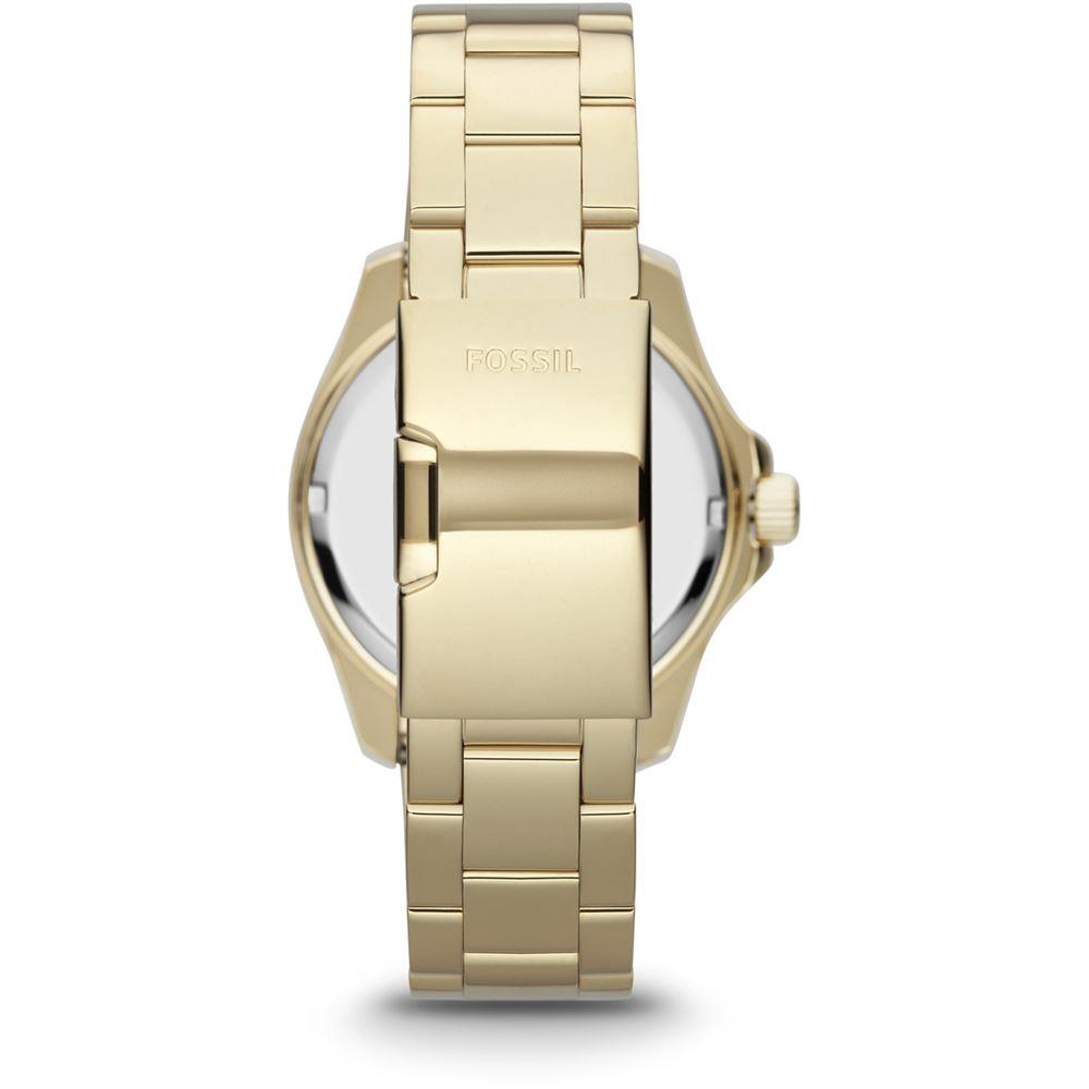 Back view of Fossil Cecile watch displaying case back and bracelet