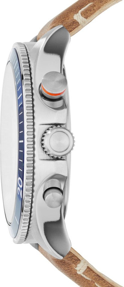 Fossil Men's CH2951 Wakefield Sport Cream Dial Tan Leather Strap Chronograph Watch