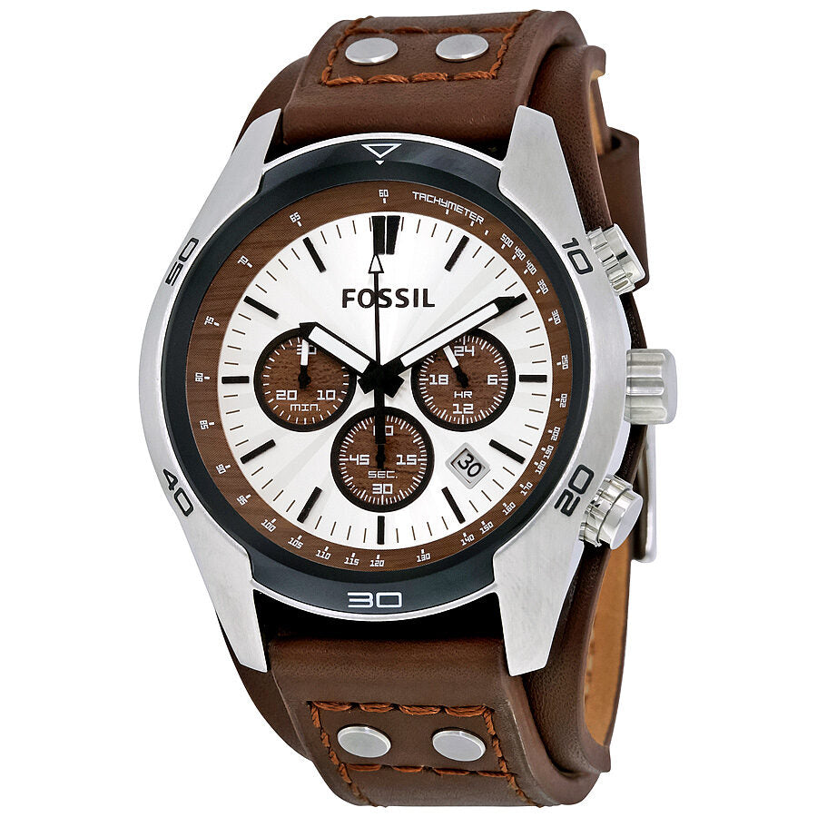 Fossil Coachman Chronograph Cuff Leather Men's Watch CH2565