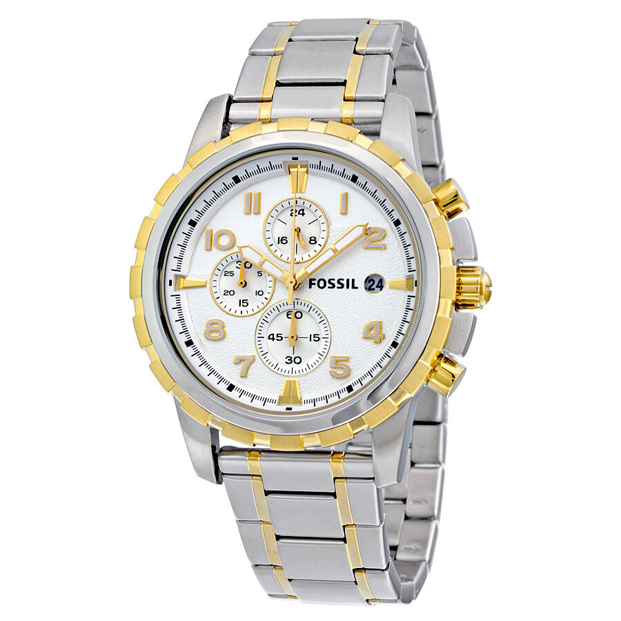 Fossil Dean Chronograph Silver Dial Two-tone Men's Watch FS4795