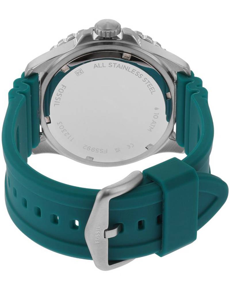 Fossil Blue Stainless Steel , Silver Band Men's Watch - FS5992