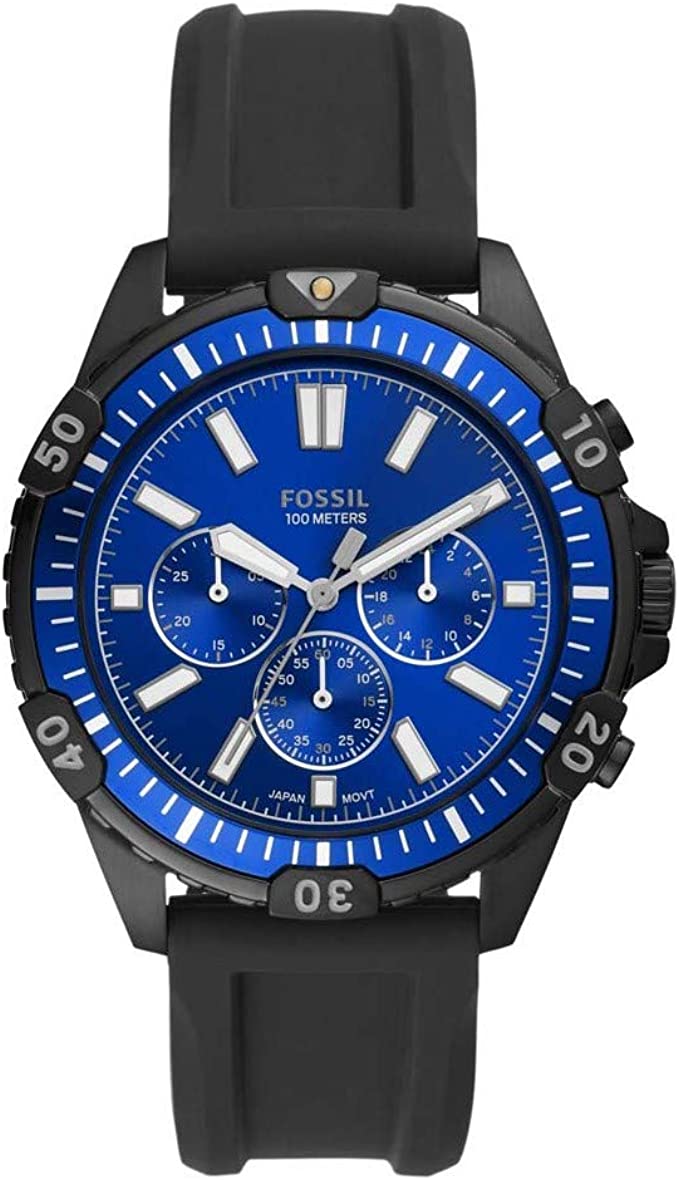 Fossil Garrett Chronograph Black Silicone Men's Watch - FS5695