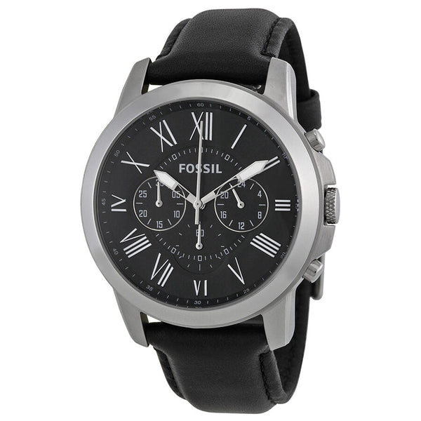 Fossil Grant Black Dial Black Leather Men's Watch FS4812 - Watches of New Zealand