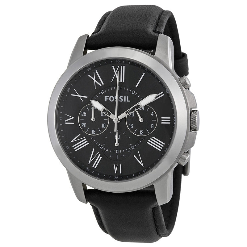 Fossil Grant Black Dial Black Leather Men's Watch FS4812 - Watches of New Zealand
