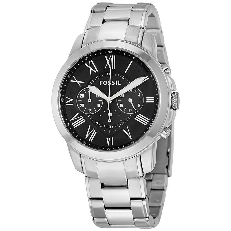 Fossil Grant Chronograph Black Dial Stainless Steel Men's Watch FS4736 - Watches of New Zealand