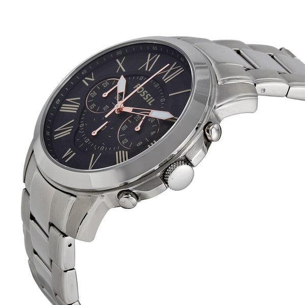 Fossil Grant Chronograph Black Dial Stainless Steel Men's Watch FS4994 - Watches of New Zealand #2