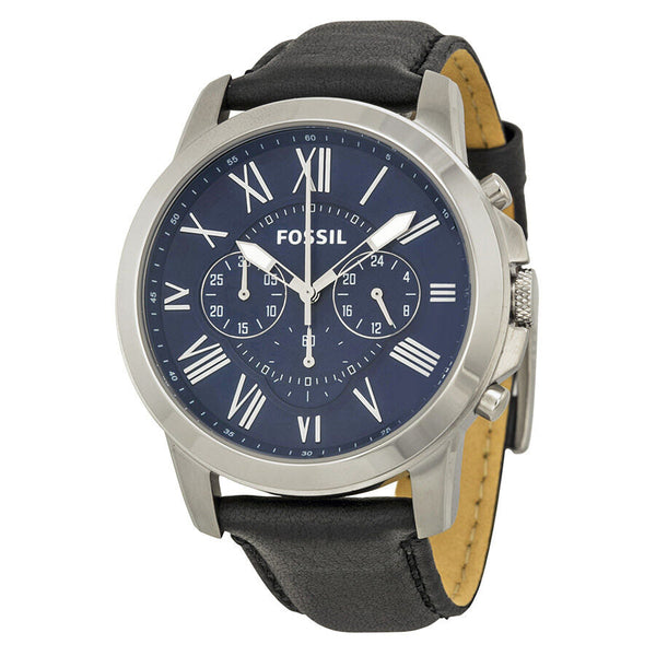 Fossil Grant Chronograph Blue Dial Black Dial Men's Watch FS4990 - Watches of New Zealand