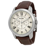 Fossil Grant Chronograph Brown Leather Men's Watch FS4735 - Watches of New Zealand