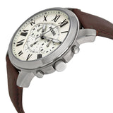 Fossil Grant Chronograph Brown Leather Men's Watch FS4735 - Watches of New Zealand #2