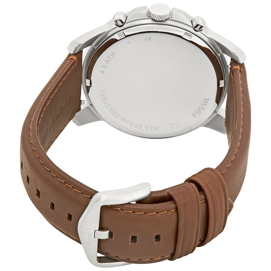 Fossil Grant Chronograph Black Dial Brown Leather Men's Watch FS4813