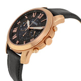 Fossil Grant Grey Dial Chronograph Black Leather Men's Watch FS5085 - Watches of New Zealand #2