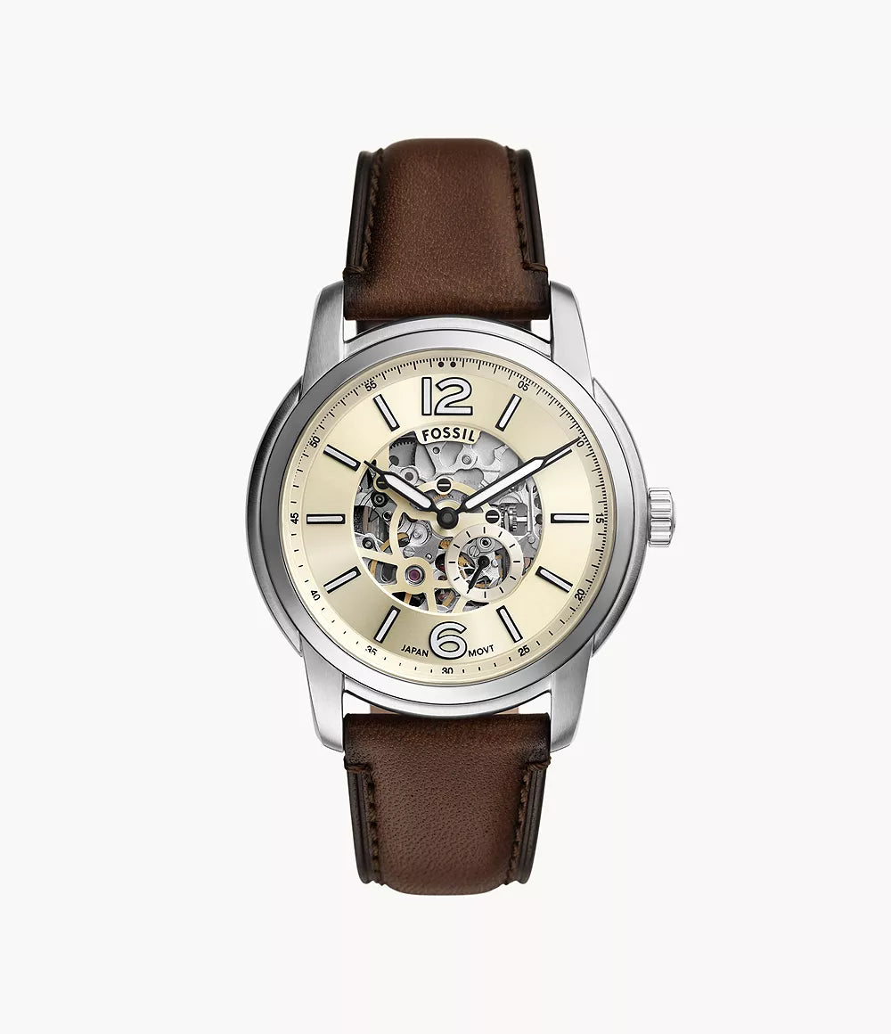 Fossil Heritage Automatic Brown Leather Men's Watch - ME3264