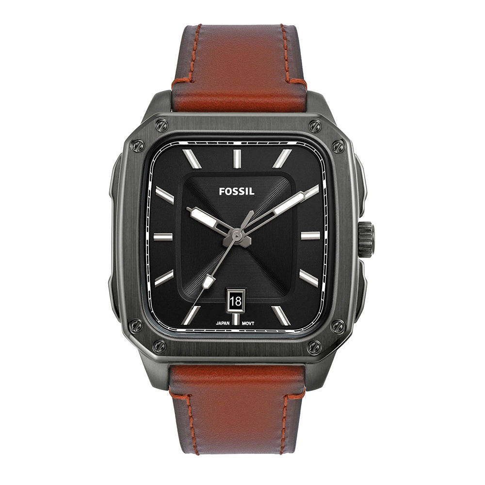 Fossil Inscription Three-Hand Date Amber Eco Leather Men's Watch - FS5934