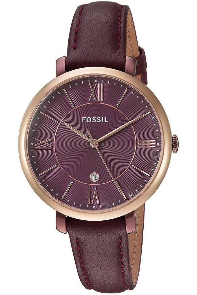 Fossil Women's Jacqueline Quartz Wine Leather Watch - ES4099