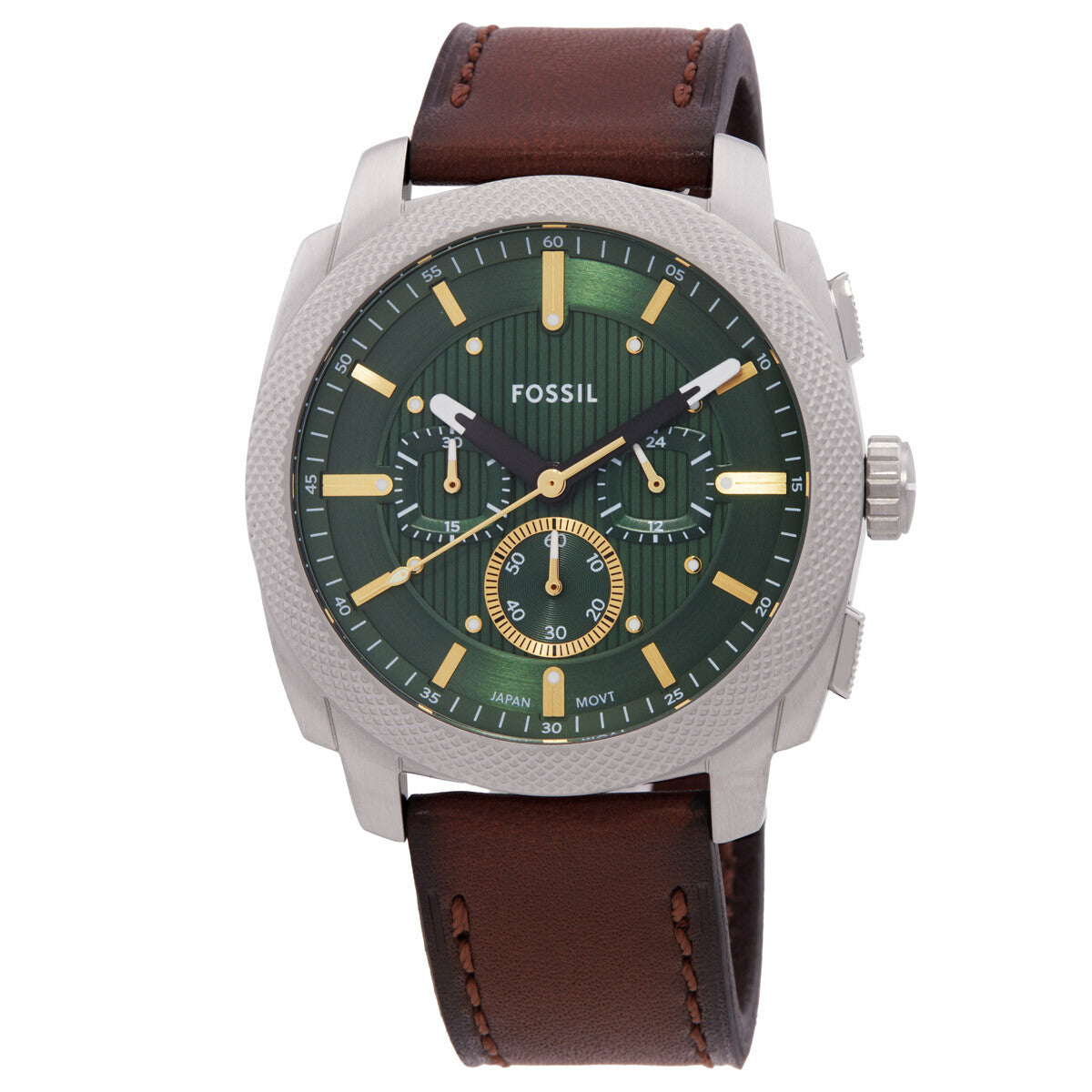 Fossil Machine Chronograph Brown Leather Men's Watch - FS6100
