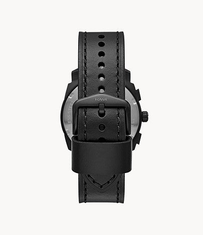 Fossil Machine Chronograph Black Leather Men's Watch FS5586
