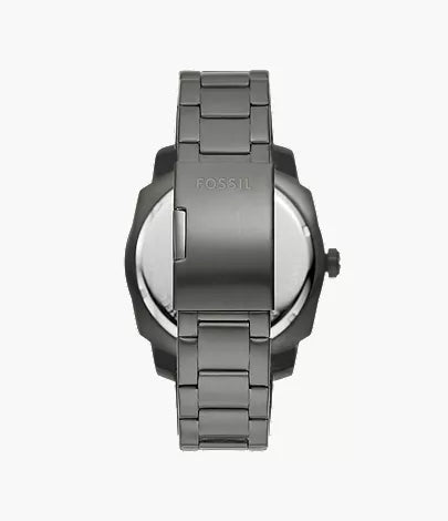 Fossil Machine Three-Hand Date Smoke Stainless Steel Men's Watch - FS5970