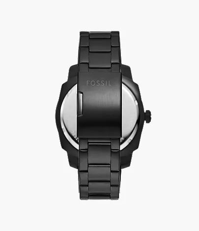 Fossil Machine Three-Hand Date Black Stainless Steel Men's Watch - FS5971