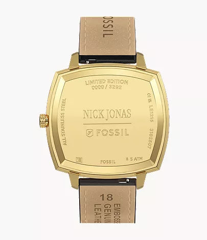 Limited Edition caseback engraved with Nick Jonas and Fossil branding
