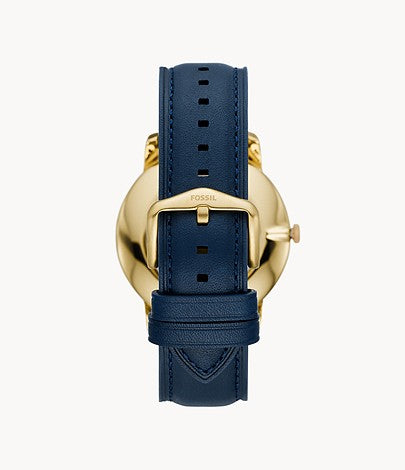 Fossil Minimalist Blue Leather Strap Men's Watch FS5789