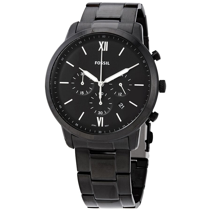 Fossil Neutra chronograph quartz watch with black dial and stainless steel bracelet