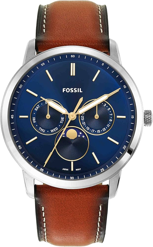 Fossil Neutra Moonphase Multifunction Brown Leather Men's Watch - FS5903