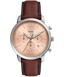 Fossil Neutra Chronograph Quartz Rose Gold Dial Mens Watch - FS5982