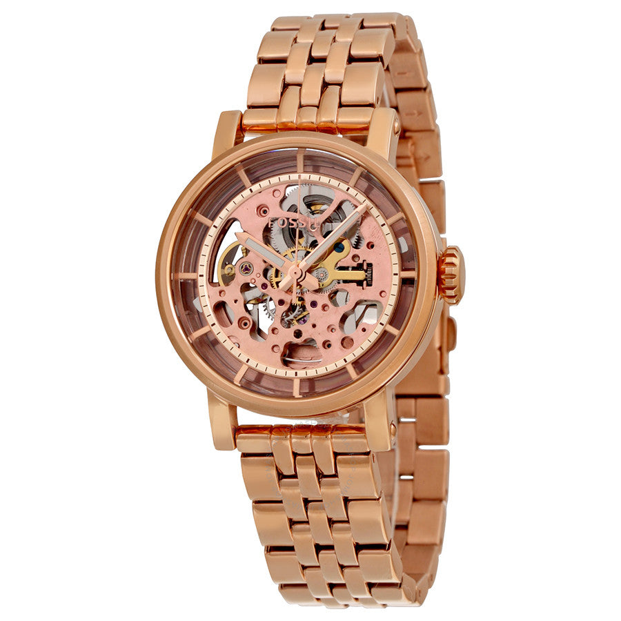 Fossil Original Boyfriend rose gold automatic skeleton watch ME3065 front view