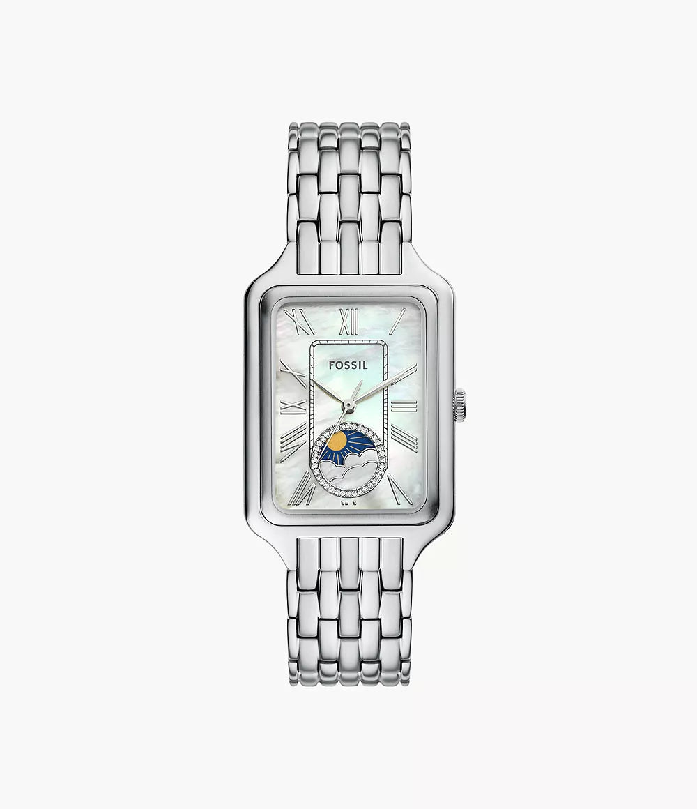 Fossil Raquel Sun Moon Multifunction Stainless Steel Mother Of Pearl Dial Quartz Women's Watch - ES5400