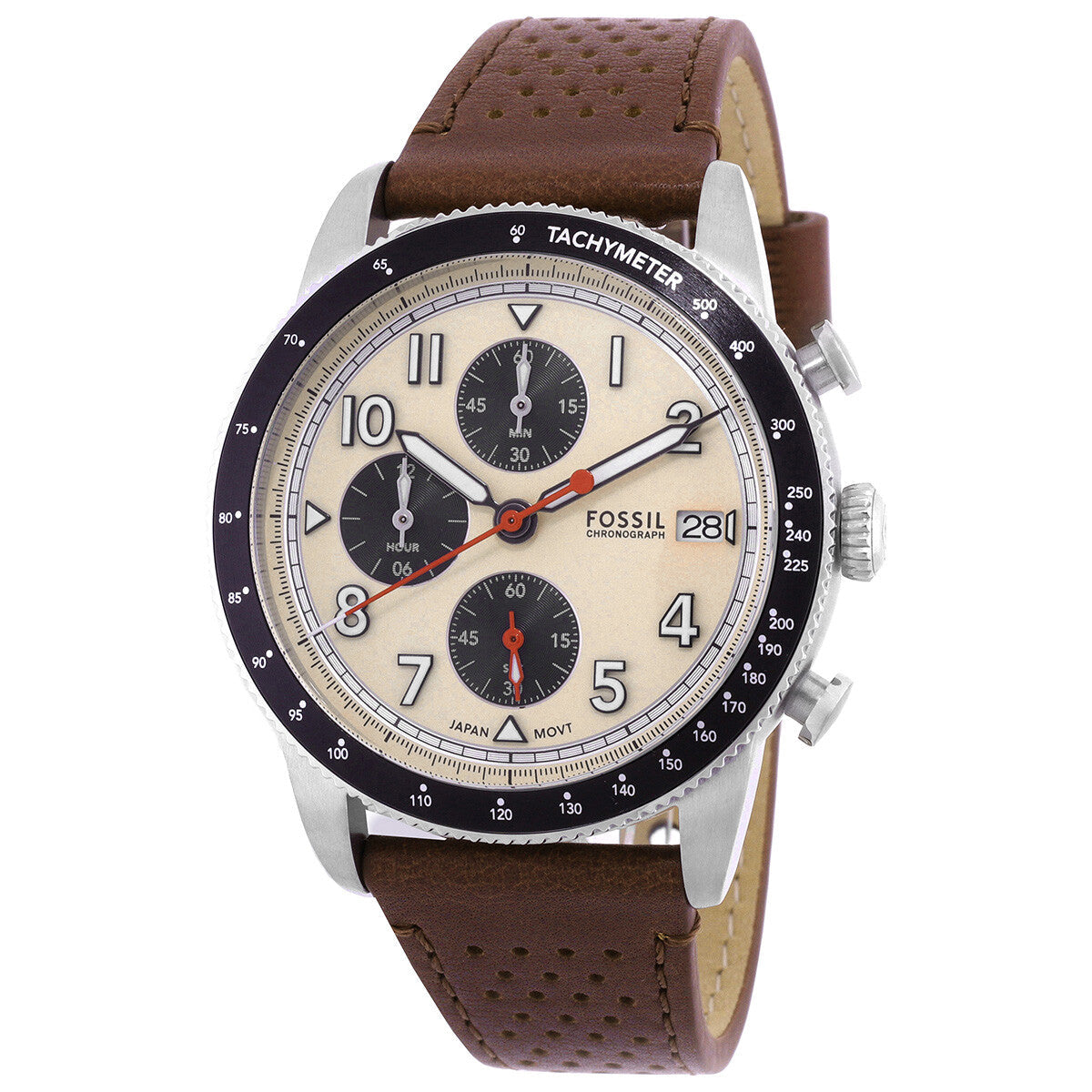 Fossil Sport Tourer Chronograph Brown Leather Men's Watch - FS6042